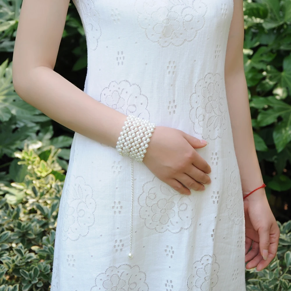 Стриксы S398 элегантный ремень цепочка для женщин жемчуг и украшениями в виде