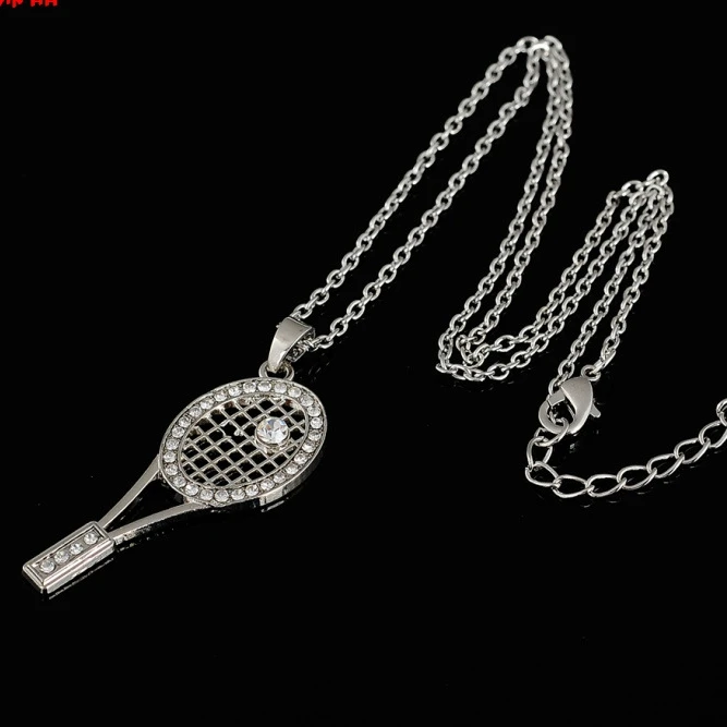 Прозрачный горный хрусталь бадминтон подвеска в виде ракетки ожерелье