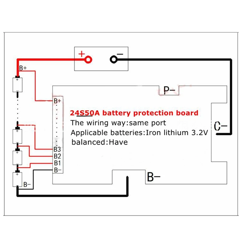 24S 72V 50A литий железо фосфатных аккумуляторов и Батарея Bms Lifepo4 Limpo4 панель защиты с