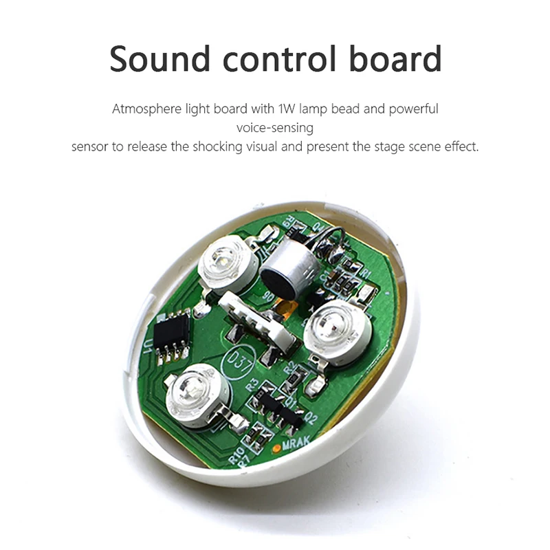 Миниатюрный шар CARCTR цветной светодиодный светильник RGB со звуковым управлением