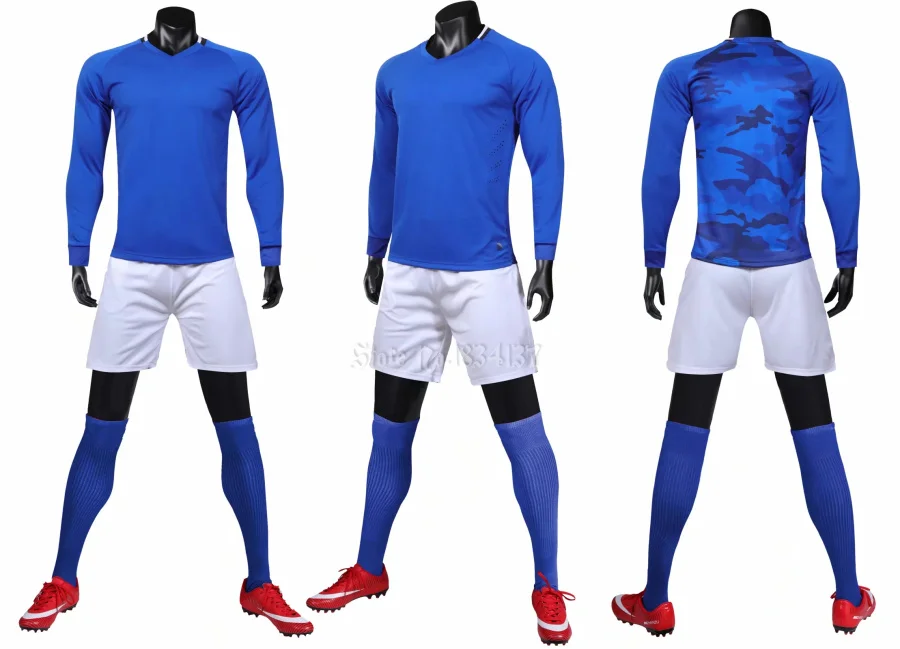 Мужские футбольные майки Futbol с длинным рукавом Футбольная форма для взрослых футбольный тренировочный костюм мужской комплект спортивные комплекты новое поступление