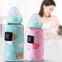 portable usb baby bottle warmer car travel infant feeding bottle heated cover insulation thermostat food heater dropshipping