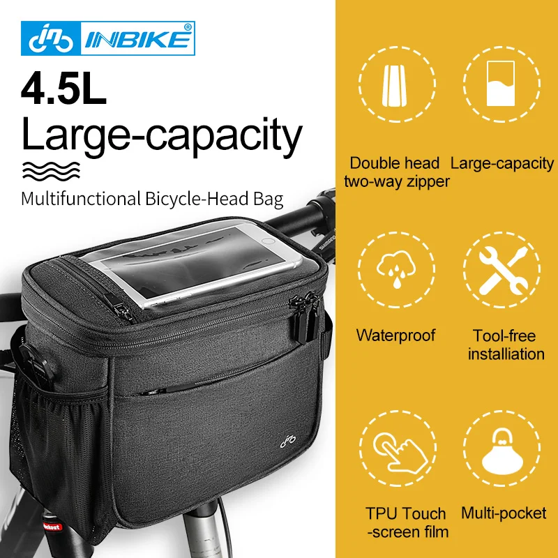 Сумка на голову велосипеда INBIKE вместительная Водонепроницаемая дорожная сумка