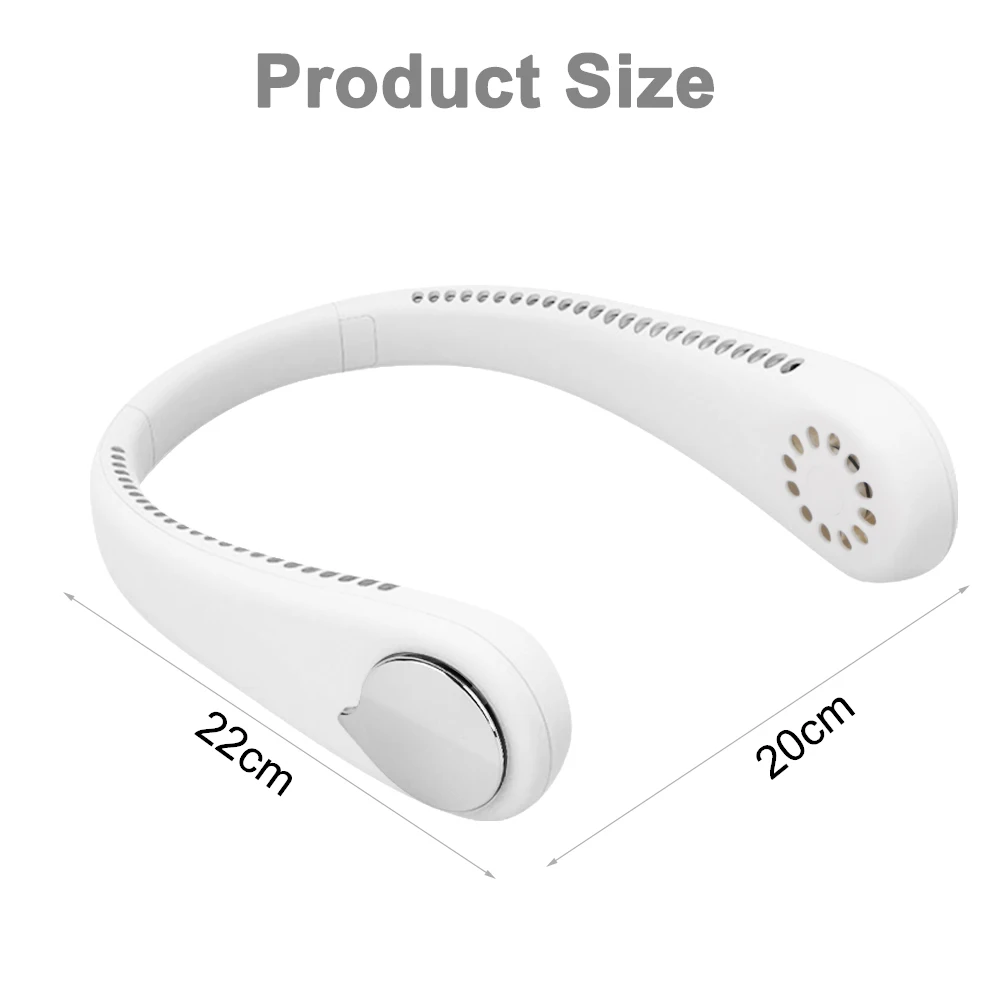 Мини USB портативный вентилятор шеи с перезаряжаемой батареей ветер носимый