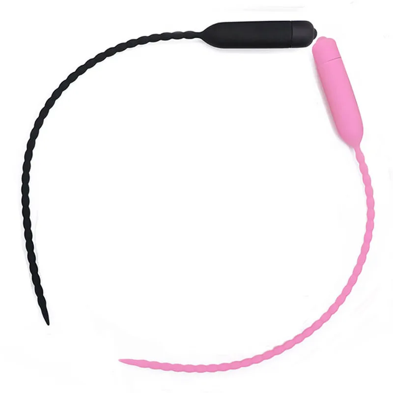 Вибрирующая силиконовая уретральная пробка 10 частоты звуковой дилатор Мужской