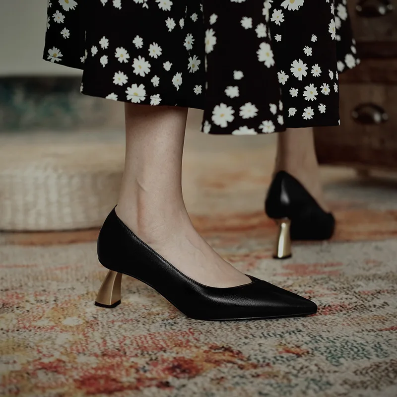 

Women's Classic High Heels Woman Solid French Pointed Shoes Ladies New Fashion Pumps Size 34-39