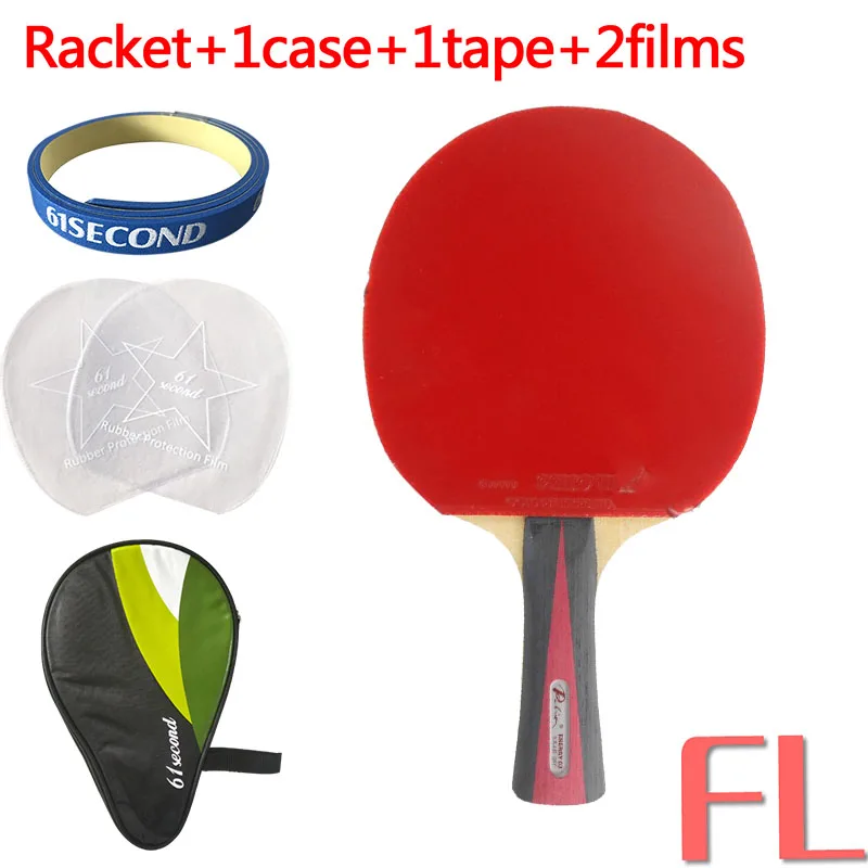 FL with H 1 case Pro Настольный Теннис Пинг Понг комбинированная ракетка Palio ENERGY 03 лезвие с 2x CJ8000 H38-41 каучуками Shakehand длинной ручкой FL - Цвет: FL with H 1 case