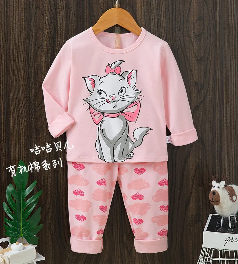 Disney Kids Sleepwear Cartoon Mickey Mouse Fall Clothes Girl Snow White Pajamas Set Baby Boys Long Sleeves Costumes Autumn 1-10Y