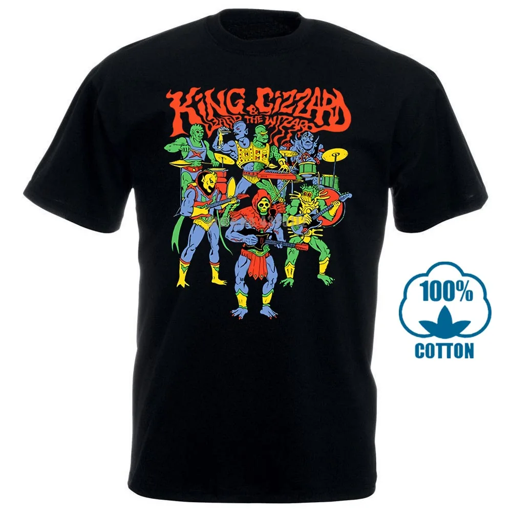 Черные мужские футболки с принтом «King Gizzard And The Lizard Wizard»; одежда