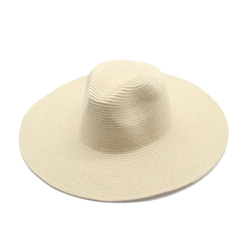 

summer women hats big brim 10cm men women solid khaki white black straw hats outdoor sun protection beach women summer sun hats