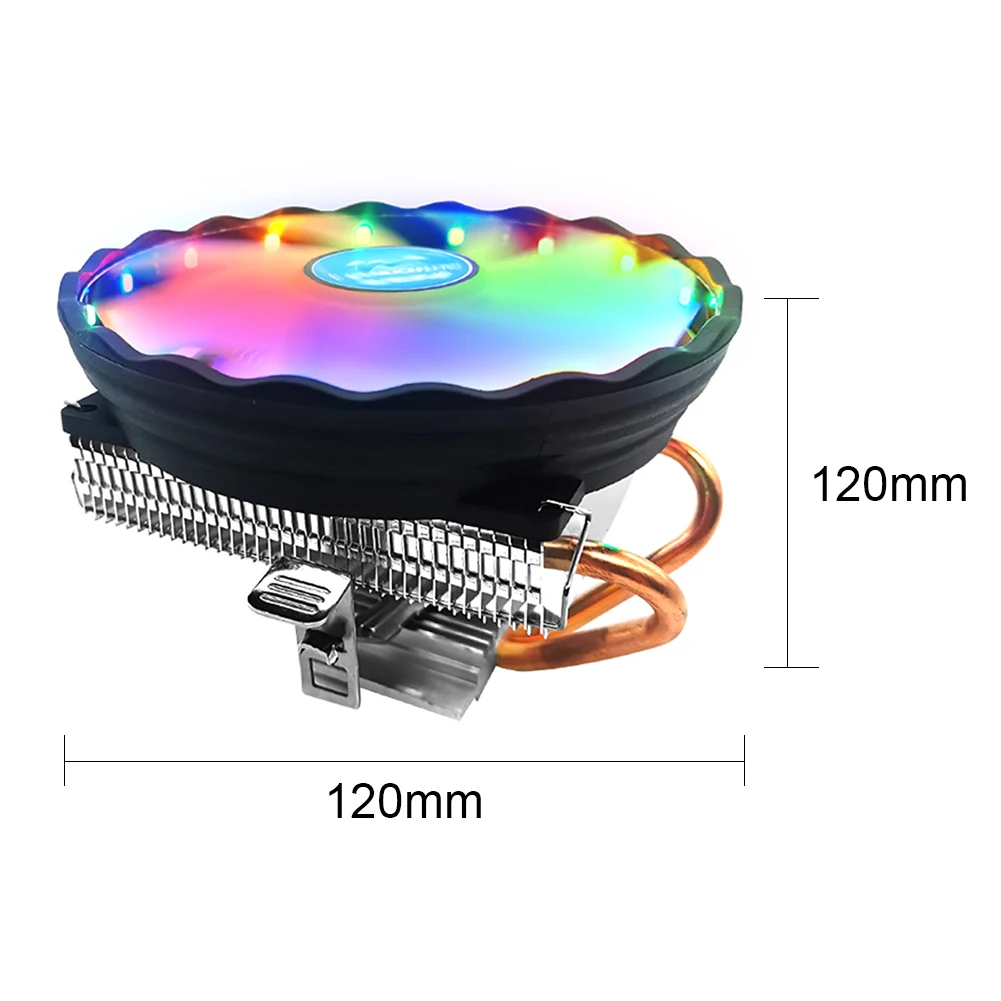 Vi003 RGB CPU Air Cooler 2 Heatpipes 120mm Fan Low Profile for AMD AM3+ AM3 AM2+ AM2 FM2 FM1 LGA 775 1366 1156 Socket | Компьютеры и