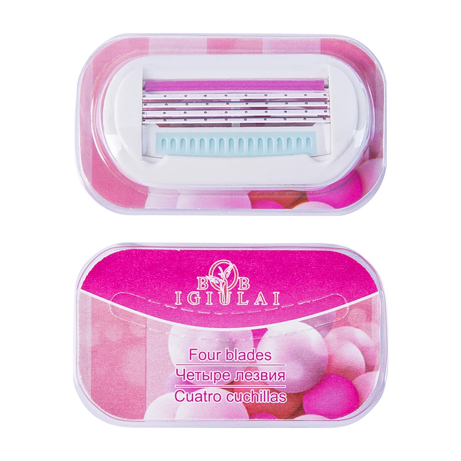 2021New Four-Layer Induction Llade Can Replace Pink Women Replacement Kit For Underarm Shaving Private Part Hair Removal Knife | Красота и