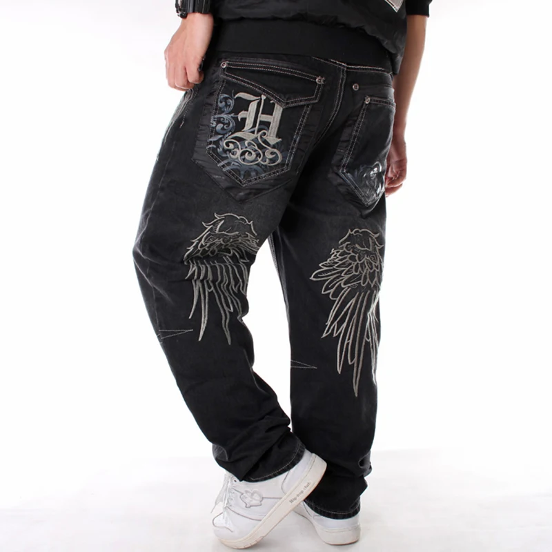 

Man Loose Baggy Jeans Hiphop Skateboard Denim Pants Hip Hop Rap Male Black Trouses Big Size 30-46