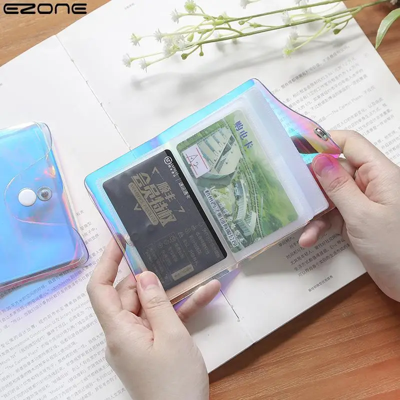 

EZONE 20/30 Card Slots ID Credit Card Holder Business Card Holder Case Card Bag Symphony Laser PVC Creative Design Little Gift