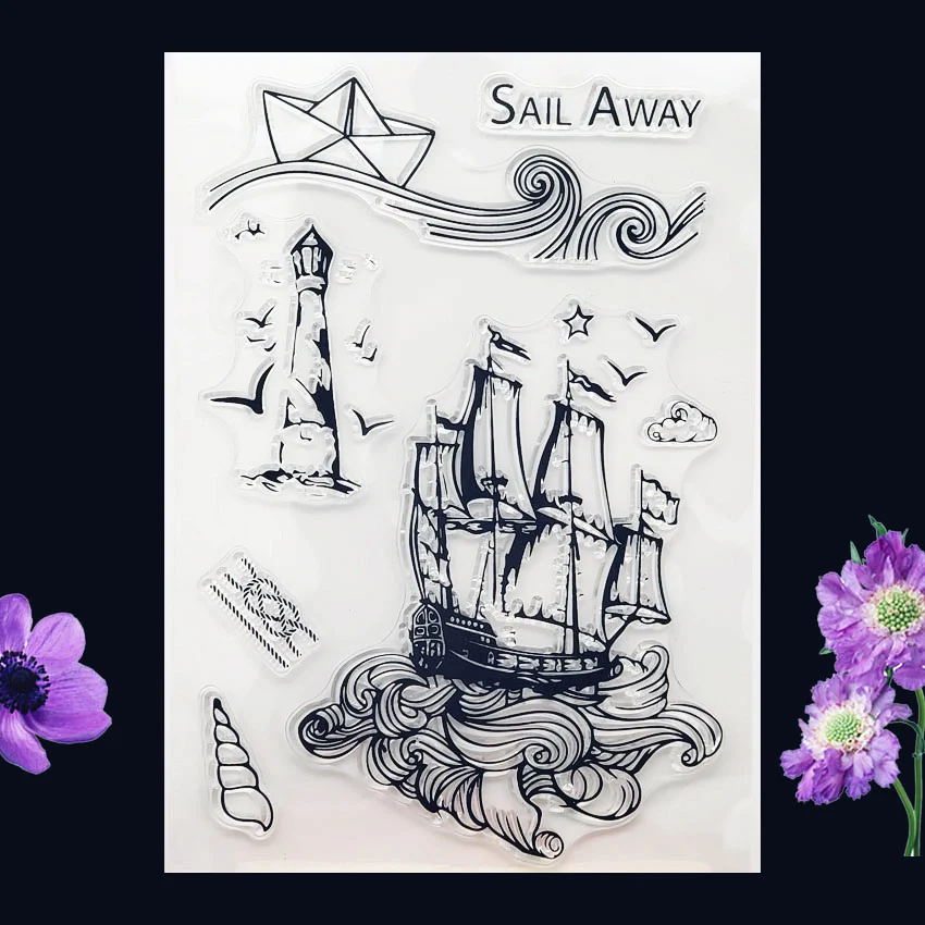 11x16 см парусный спорт море прозрачный печать прозрачные наклейки силиконовый