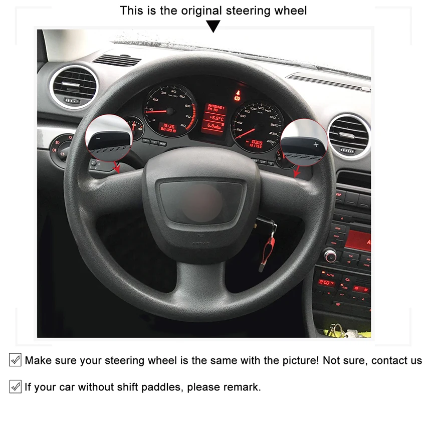 MEWANT черная искусственная кожа чехол на руль для Audi A3(8 P) Sportback A4(B7) Avant A6(C6) S4 Seat Exeo 2009-2012
