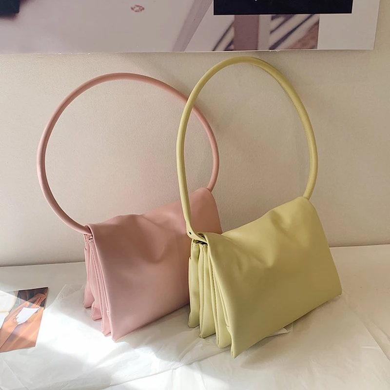 

Luxury Brand Solid color Tote Armpit bag 2021 Spring New High-quality PU Leather Women's Designer Handbag Travel Shoulder Bags