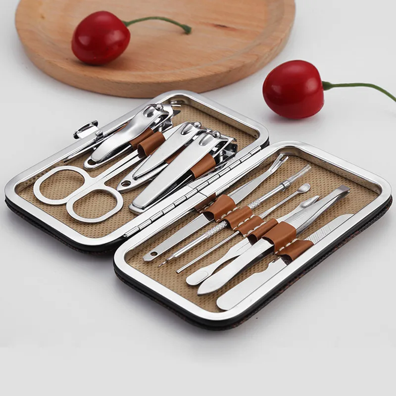 

10pcs/set Stainless Steel Nail Clipper Nail Scissors Multifunction Beauty Tools Nail Trimming Pedicure Manixure Kit