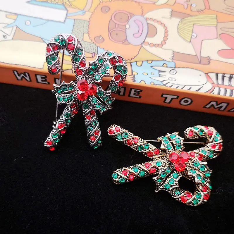 Новое поступление зеленый красный цвет стразы рождественские костышки Женская