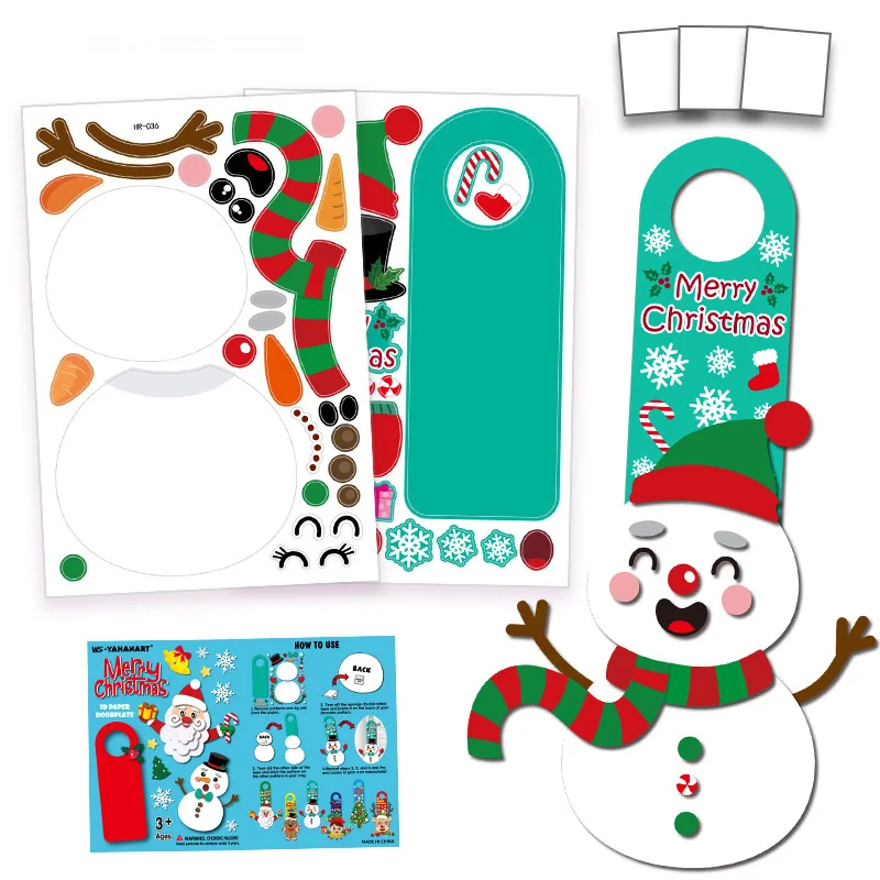 

Рождественская дверь вешалка на ручке Сделайте свою собственную наклейку 3D Рождественская наклейка, подвесной реквизит для рождественских принадлежностей, украшение для помещений и улицы