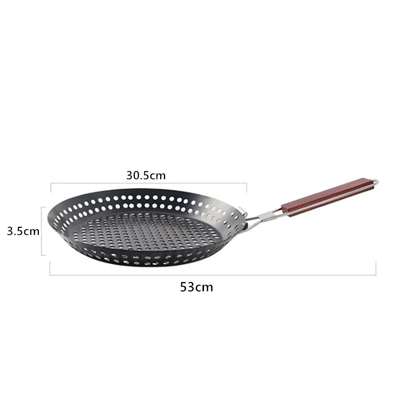 

1Pc Picnic BBQ Frying Pan Outdoor Camping Foldable Round Frying Pan Picnic BBQ Heat Resistant Steak Grilled Skillet Dropshipping