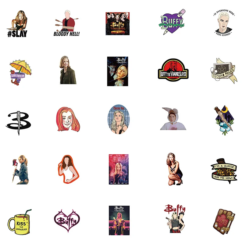 10/30/50 unids/pack Buffy el vampiro Slayer TV mostrar calcoman&iacute;as para cuadernos calcoman&iacute;a del casco computadora refrigerador Skateboard equipaje-4