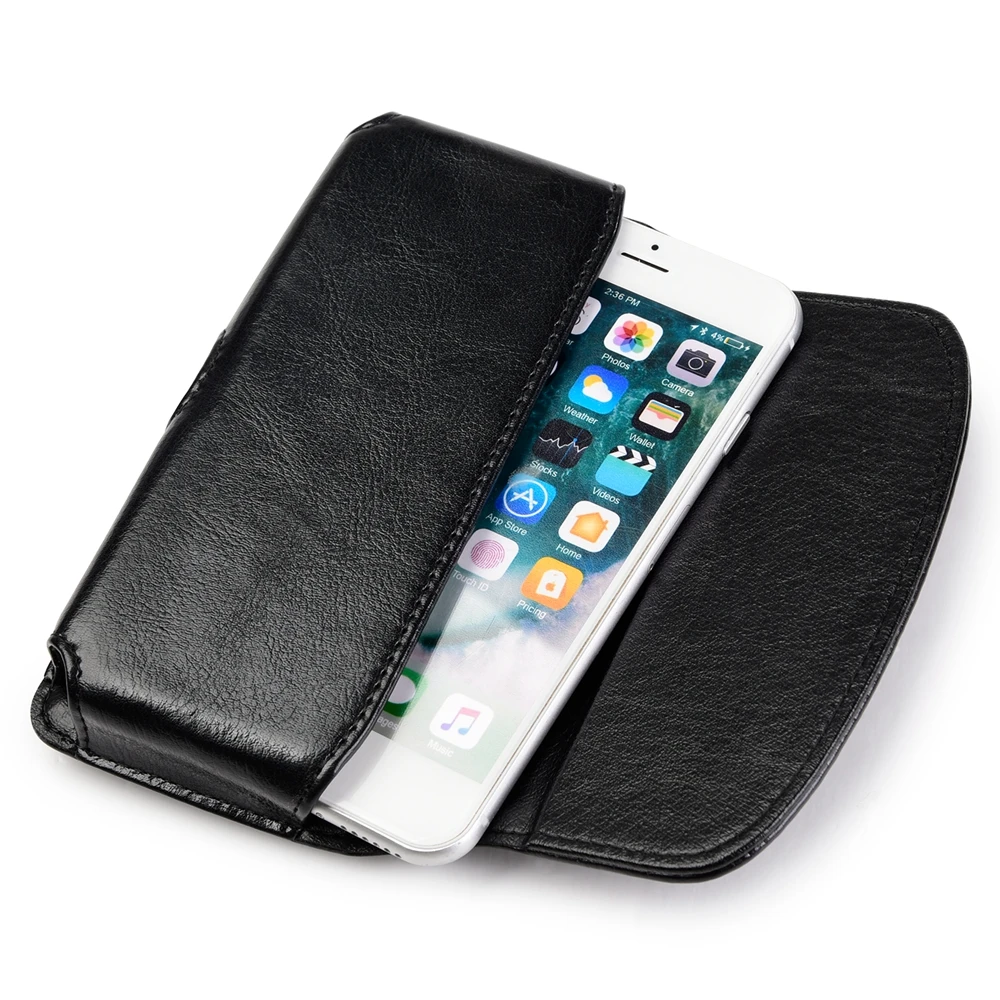 Универсальный Вертикальный чехол из натуральной кожи с зажимом для ремня кобура