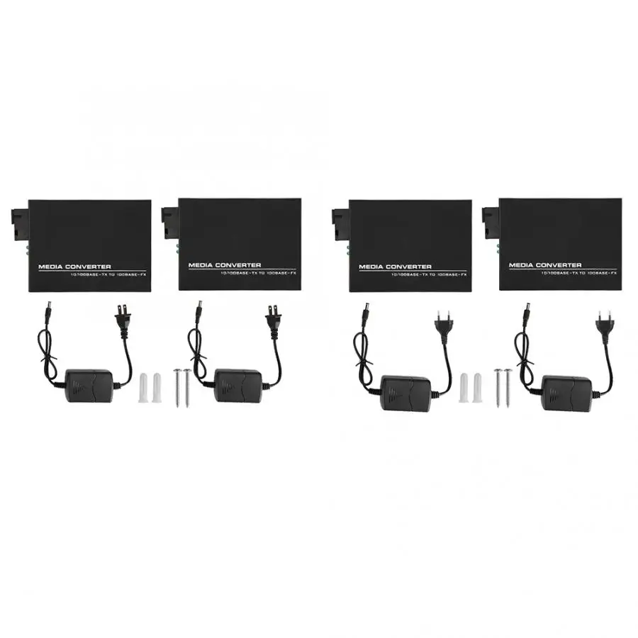 100 м Ethernet волоконно оптический медиаконвертер приемопередатчик одномодовый 250