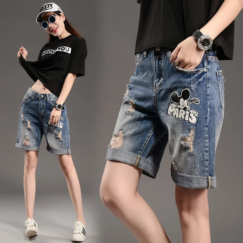 Модные женские летние джинсовые шорты джинсы с высокой талией Новые короткие
