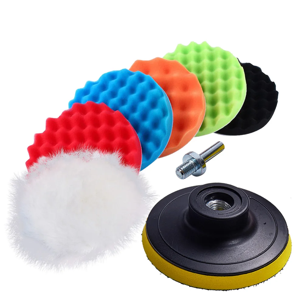 

8 шт./компл. губка с полировальной подложка машины, полироль для автомобиля, воском коврик 3''4''5''6'' пены полировальные накладки для автомобиля царапин удалить автомобиль шлифовальный инструмент