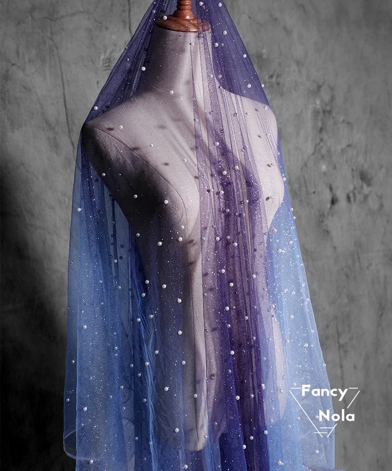 Фэнтези градиент Звездное голубое фиолетовое Марлевое пылевое перспективное