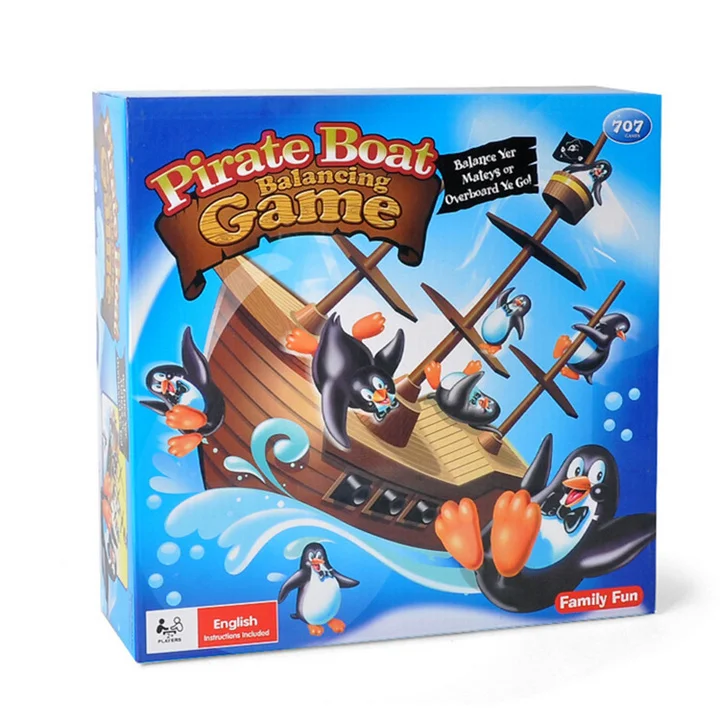 

[ Funny ] Pirate boat game toy Balance the penguin pirate ship Educational toys family parent-child interaction toy baby gift