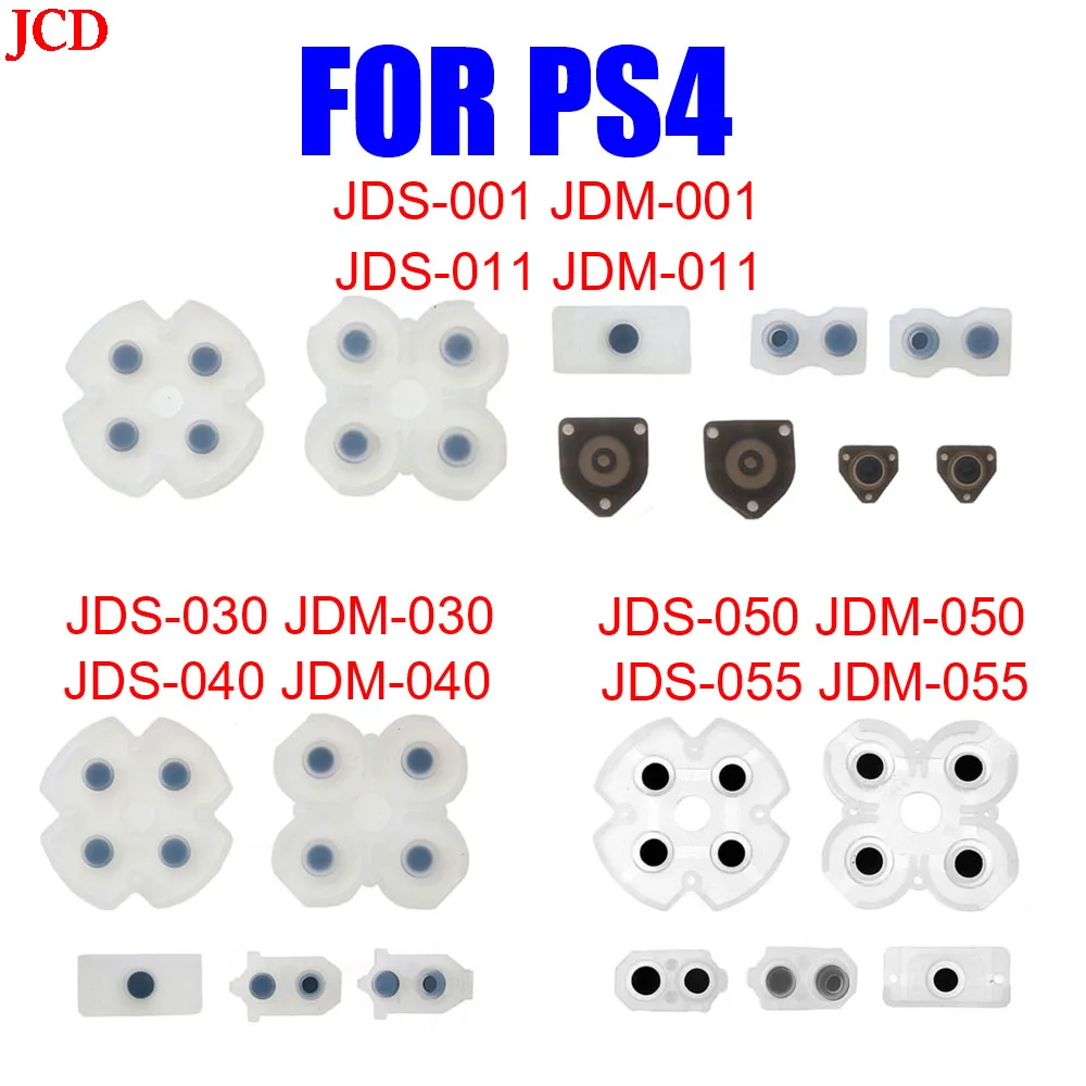 

1set For JDS 001 011 020 030 040 050 JDM 055 L1 R1 L2 R2 Rubber Silicon Conductive Button Pad Set For PS4 Conductive Rubber Pad