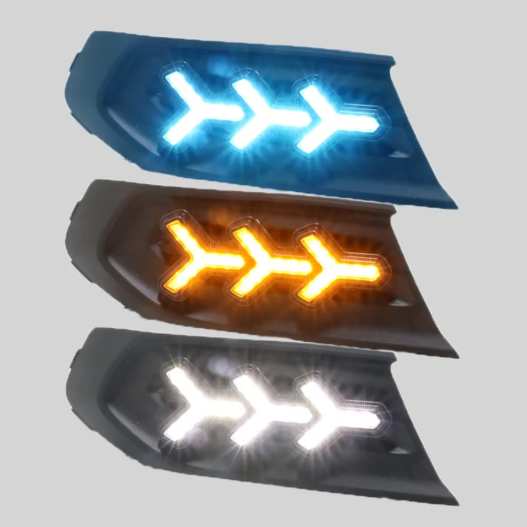 

Светодиодные дневные ходосветильник eOsuns для Ford Escort 2019 с движущимися желтыми указателями поворота и сисветильник ночными ходовыми огнями