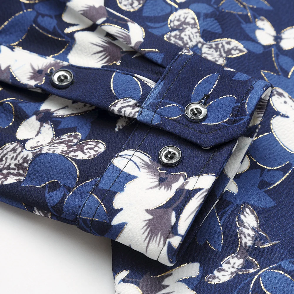 

2019 Autumn New Fashion Male Shirt Casual Spring Long Sleeve Button Shirt for Men Printed Floral Shirts Plus Size 5XL 6XL 7XL