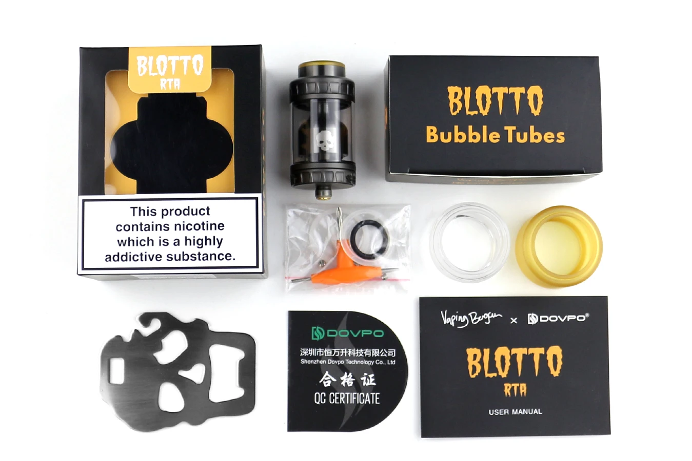 Dovpo Blotto RTA распылитель с 2/6 мл стеклянный пузырьковый/ULTEM пузырьковый бак 510 резьба 26 мм Диаметр Vape Танк против Dead Rabbit RTA