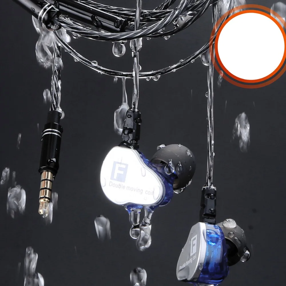 Fonge F4 HIFI DJ мониторы наушники с двойным драйвером спортивные стереонаушники Super Bass