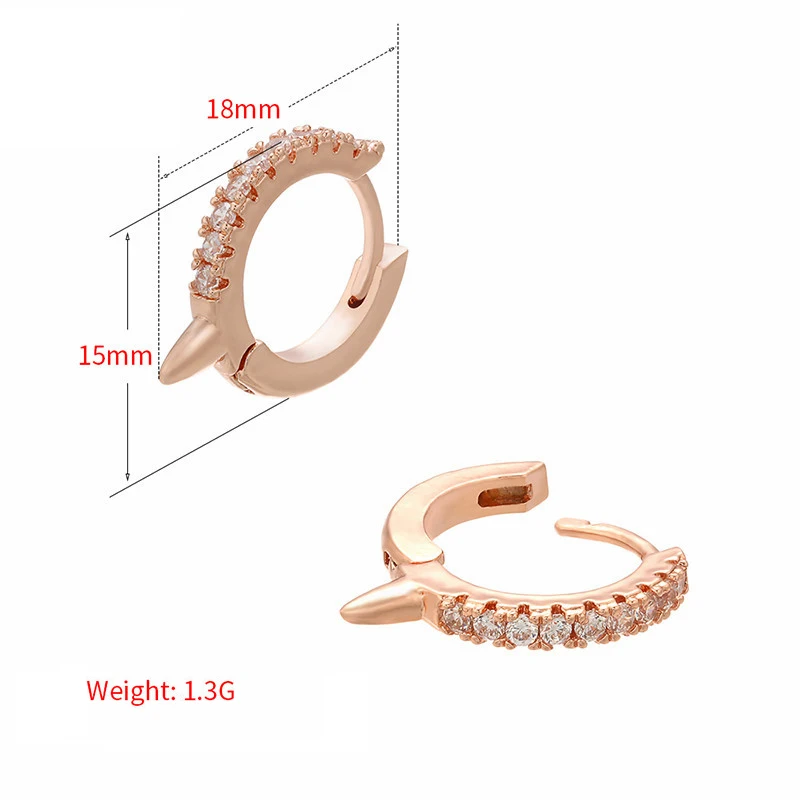 Серьги кольца с фианитами для пирсинга маленькие модные украшения прокола хряща