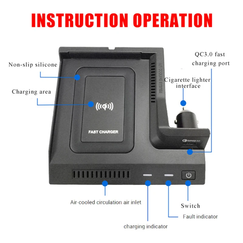 

10W Charger Pad 12V For Benz C GLC Class AMG W205 X253 New High quality