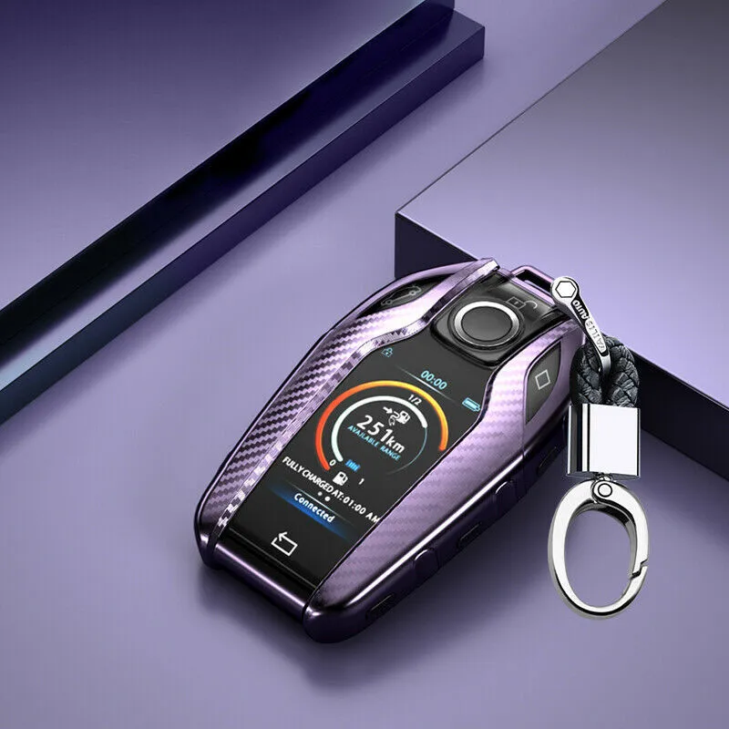 

Keychain Key Fob Protection Remote Holder Rubber Shell Soft Carbon Fiber