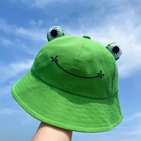fashion frog bucket hat new summer hat female parent child frog fishing cap for women girls cute sun hat big eyes bucket hat
