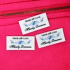 80 шт пользовательские наклейки с логотипами, имя, гладить на этикетке, бирки для одежды на заказ, органические хлопковые этикетки (YT255)