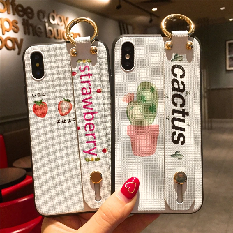 Милый чехол MKS с ремешком на запястье изображением лимона арбуза клубники