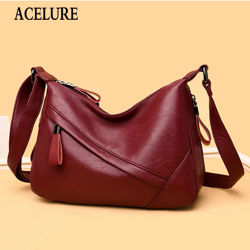 

Вместительные повседневные модные женские сумки ACELURE из мягкой искусственной кожи, женские сумки через плечо в простом стиле, сумки для пок...
