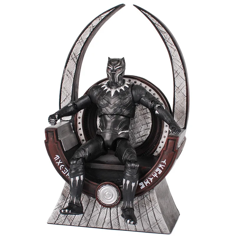 

22cm Marvel Legand Anime The Avengers Wakanda Black Panther Throne Resin Model Decoration Collection Toys Gifts for Children