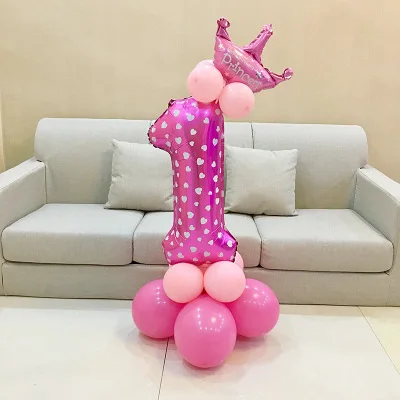 Pink 1 1 комплект воздушные шары в форме цифр номер Фольга воздушные шары на день рождения, свадьбу, Рождество вечерние Декор поставки на день рождения воздушные шары - Цвет: Pink 1