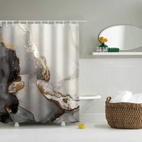 gray geometry shower curtains bathroom personality shower curtains fabric bathroom curtain with hooks waterproof bath screen