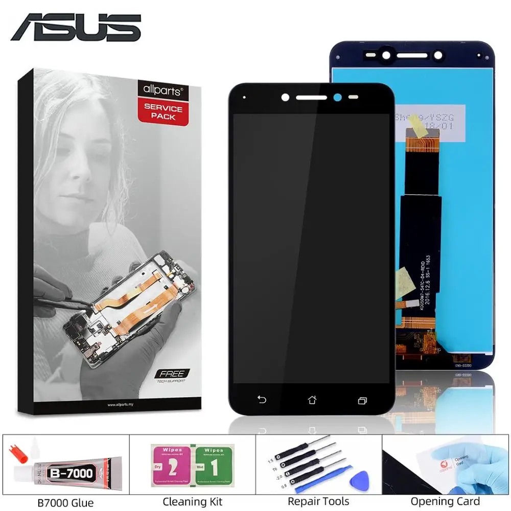 Дисплей для ASUS Zenfone Live ZB501KL LCD в сборе с тачскрином на рамке черный белый золотой