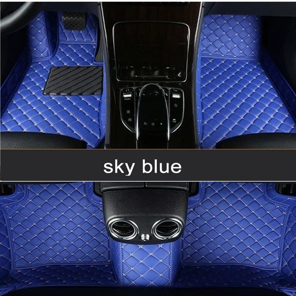 Muchkey Car Floor Mats For AUDI A8L D4 2011-2017 5seat Full Covered Leather Carpet  Interior Parts Car Accessories