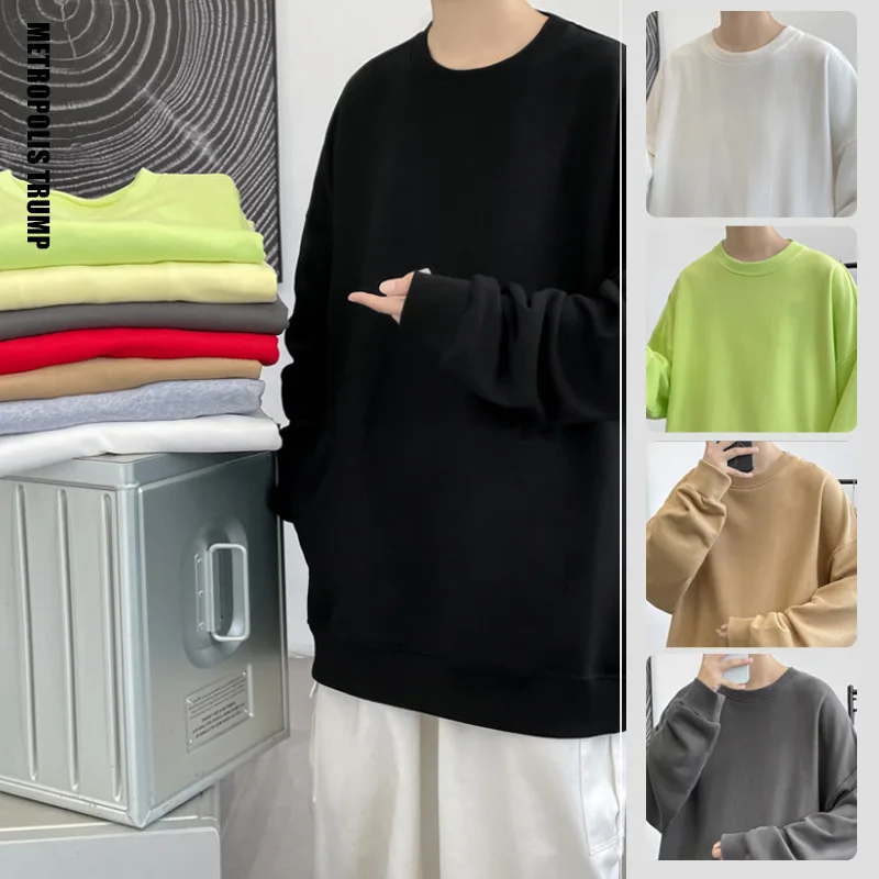 

2021 Autumn New Loose Plus Size Slim O-neck Sweater Korean Casual Simple Solid Color Wild Cotton Women Sports Top Free Shipping